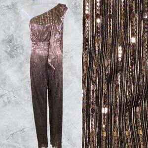 Privacy Please Bianca One Shoulder Sequin Jumpsuit